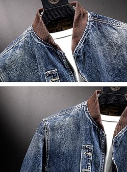 Amazon | 圧倒的 ブリーチ ウォッシュド デニム ボンバー